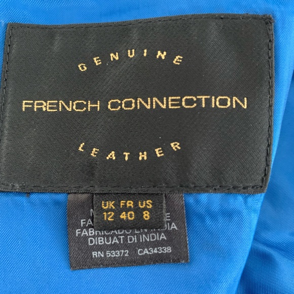 NWT French Connection 💯%Leather Shift Dress Perforated Hem/Neck, Back Zip, 8 - Picture 3 of 10